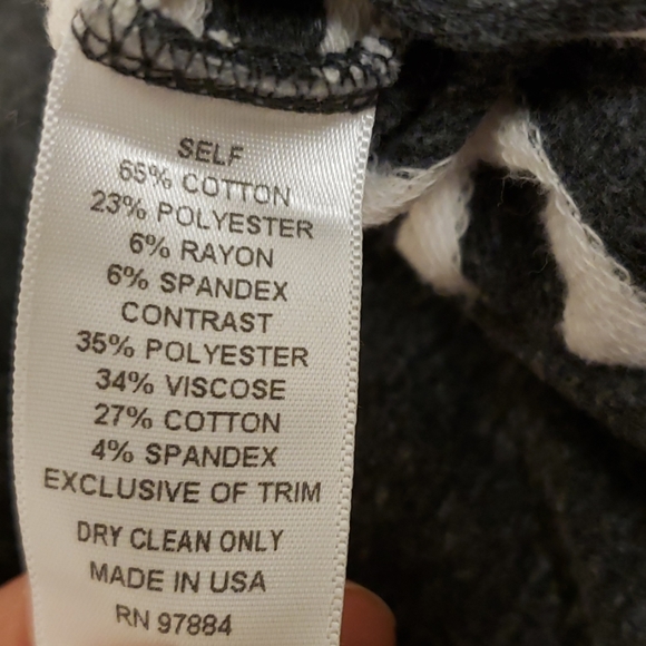 Tart Zip Up Sweatshirt Jacket Wrap Side Zip StripeGrey White Women's Small S - Picture 10 of 11